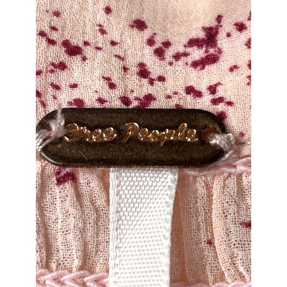 NWT Free People Stars Align blouse in pink combo, size S - Picture 2 of 12